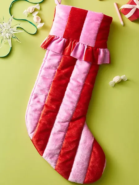 Ruffled Stripe Stocking